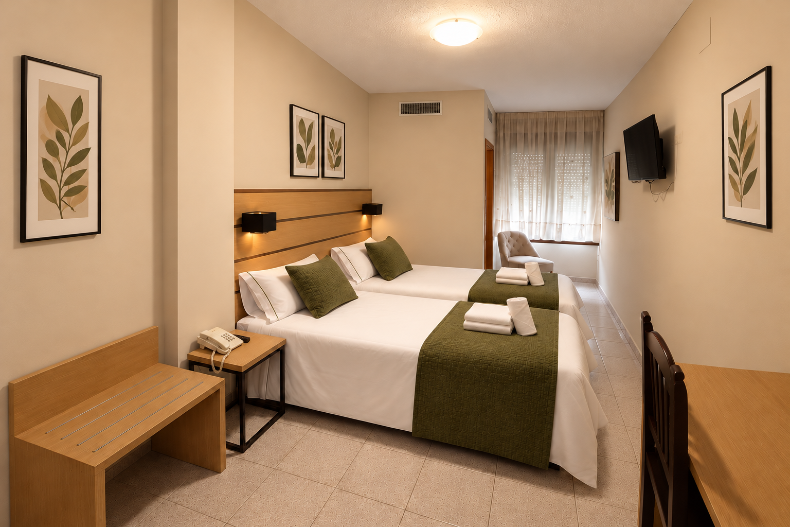 Habitación Doble con camas individuales juntas